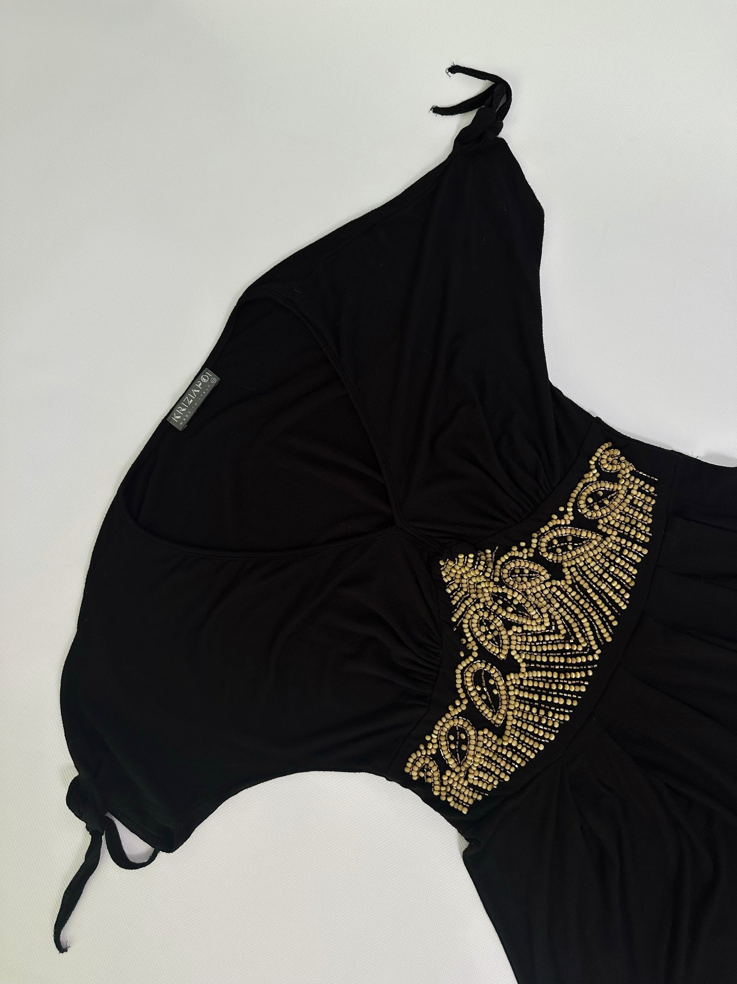 90s Krizia Black Beaded Dress