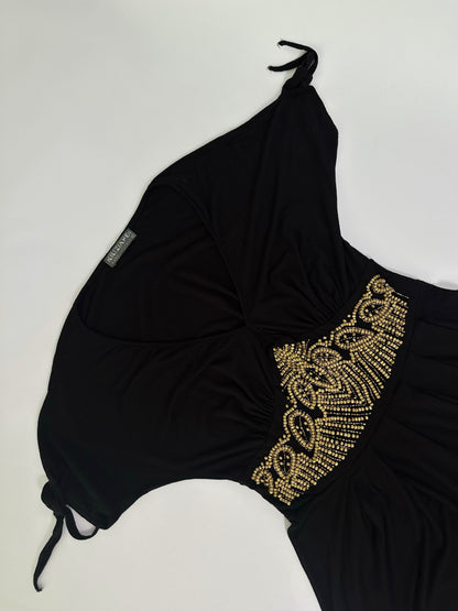 90s Krizia Black Beaded Dress
