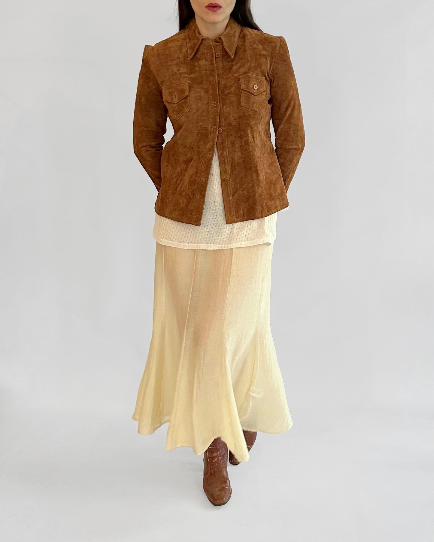 90s Brown Suede Shirt Jacket – Made in Spain