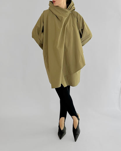 1970s/80s Olive Green Hooded Coat