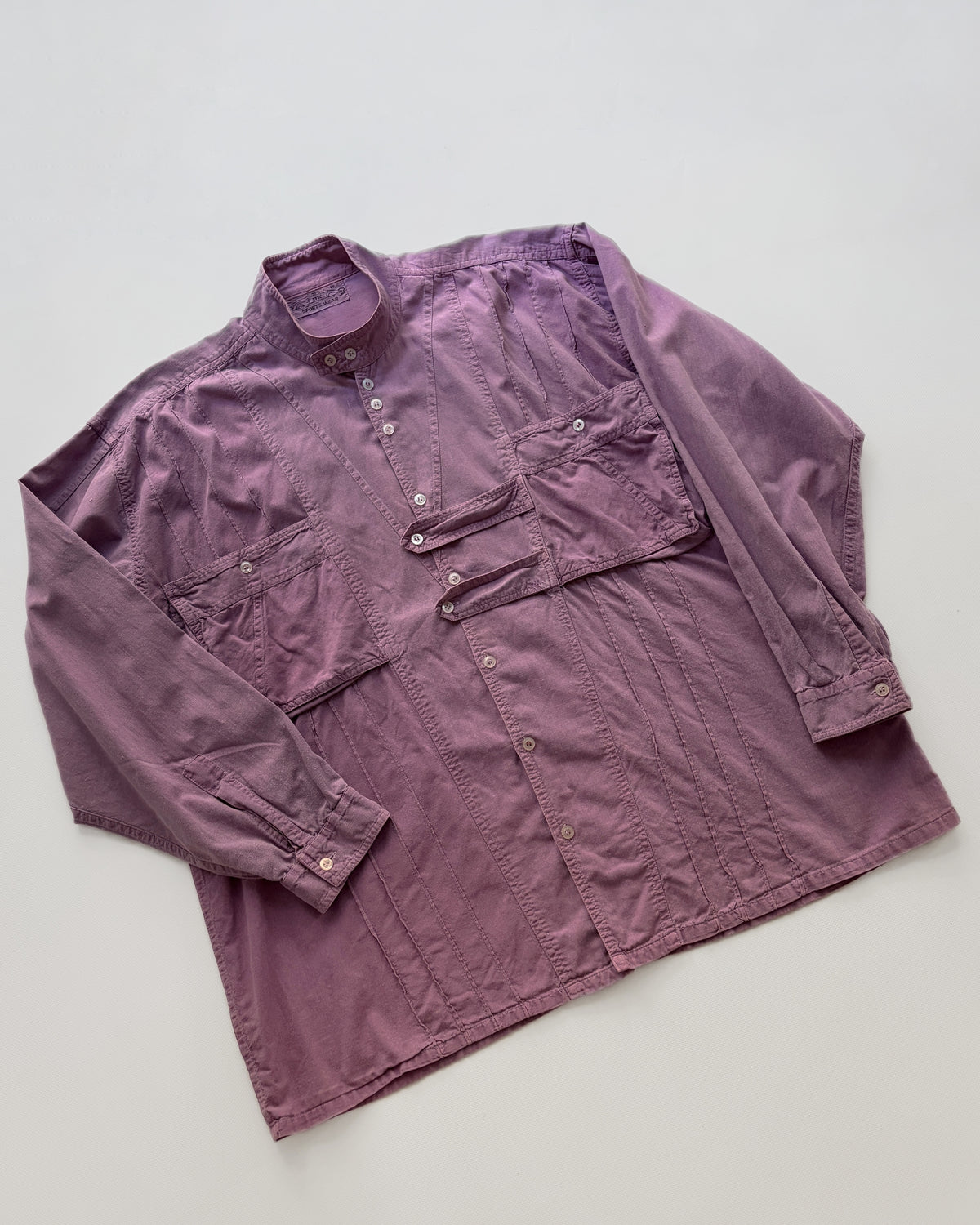 Vintage 1980s Dusty Mauve Cotton Utility Shirt