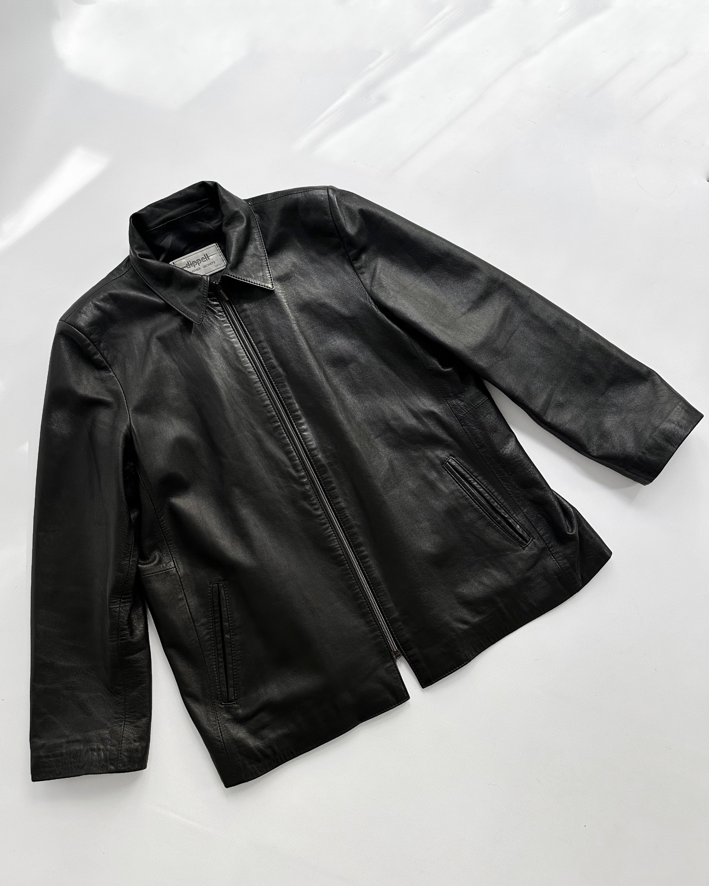 90s Black Zip-Up Leather Jacket – Alba Vintage Studio