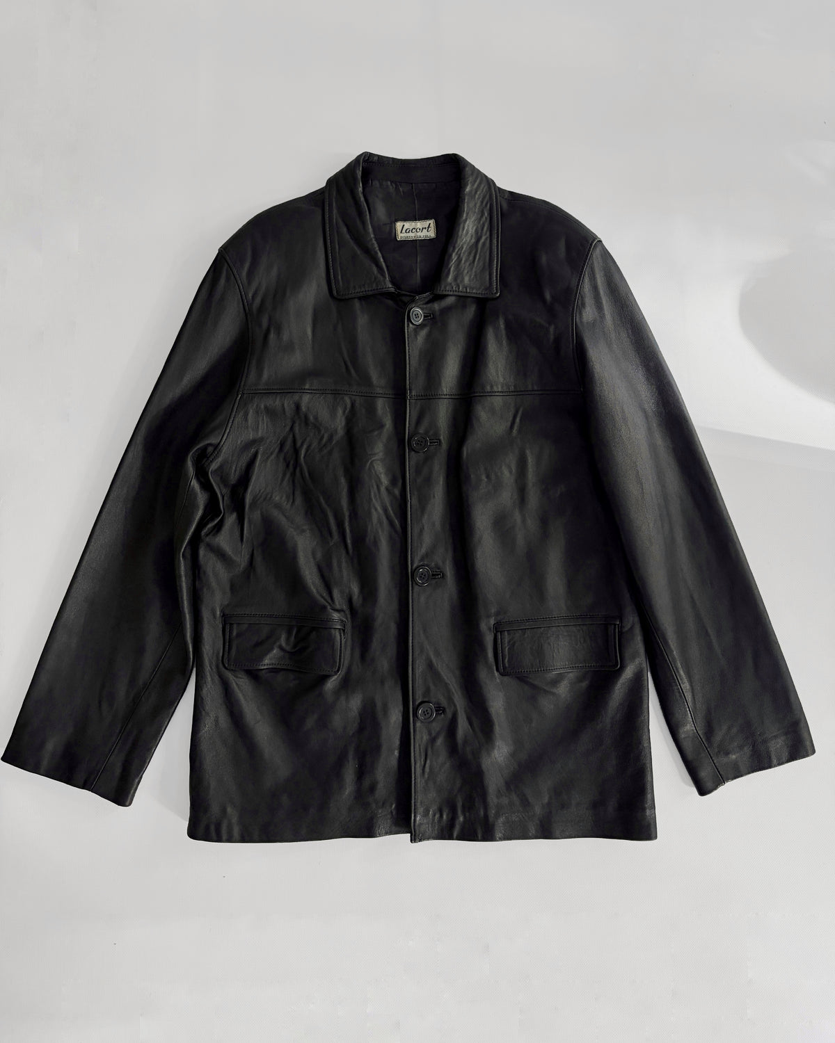 Vintage 1990s Black Sheepskin Leather Jacket