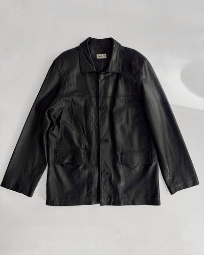 Vintage 1990s Black Sheepskin Leather Jacket