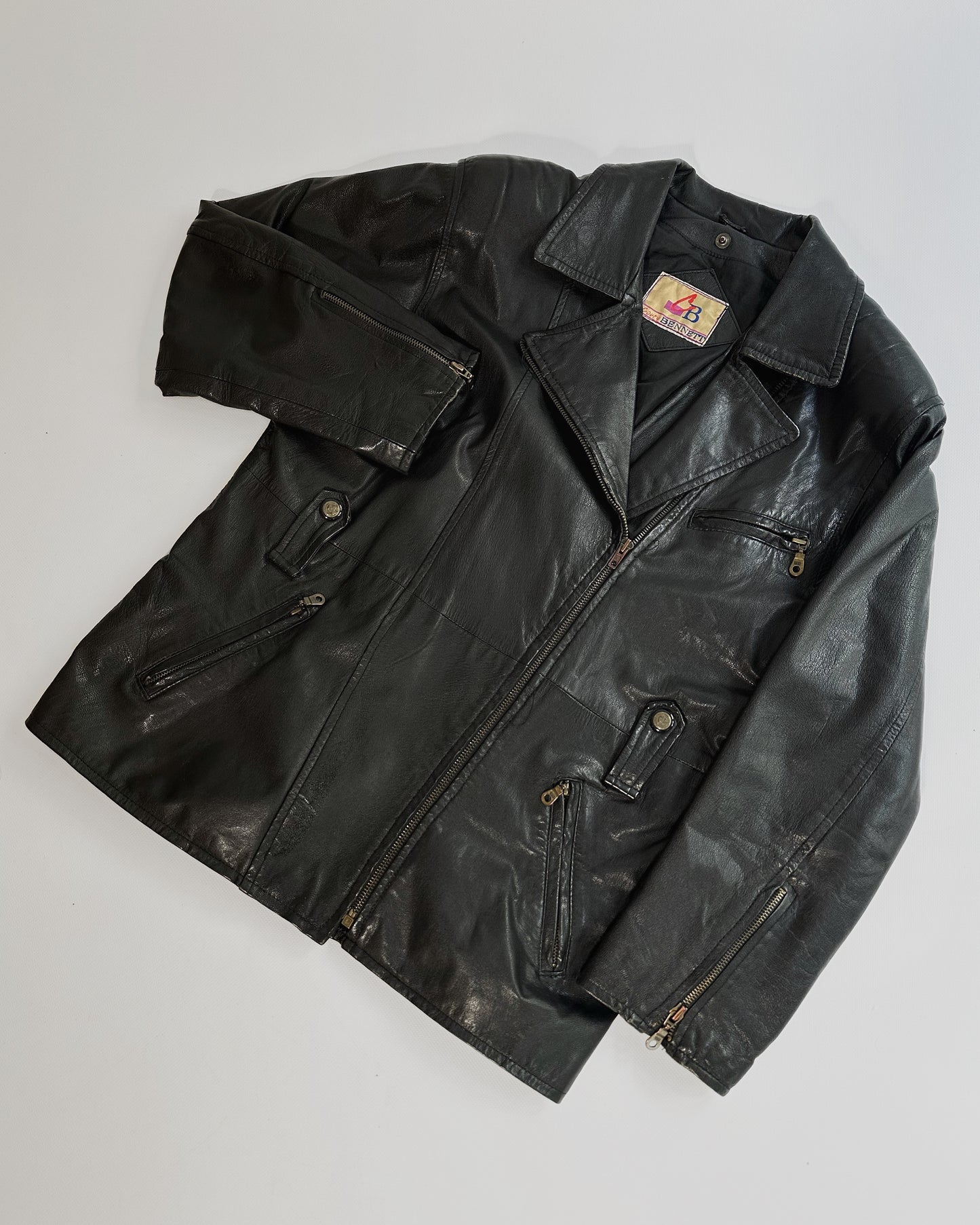80s Black Leather Jacket