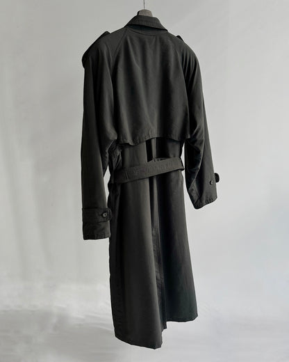 80s Charcoal Grey Belted Trench Coat