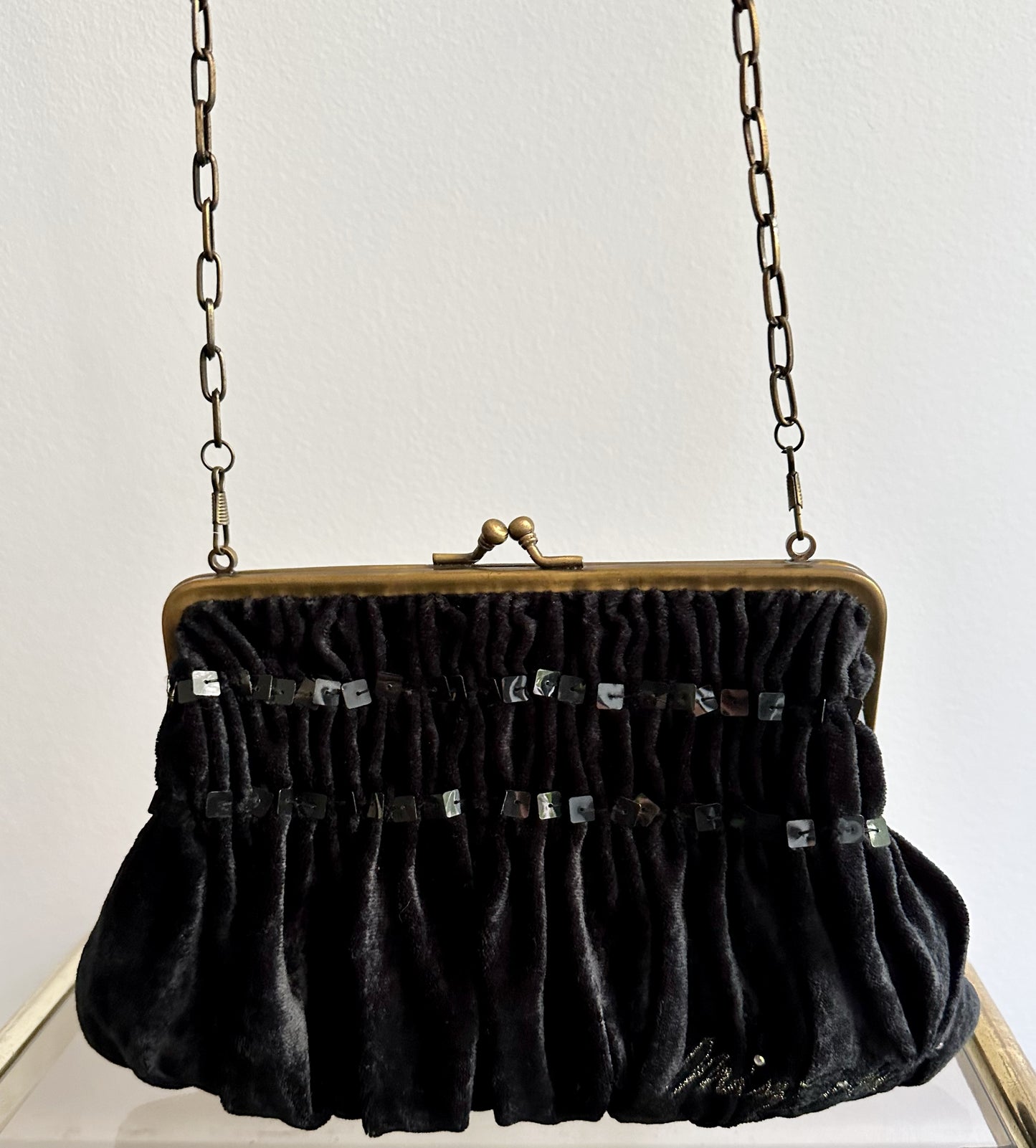 Vintage Y2K MISS SIXTY Black Velvet Evening Bag