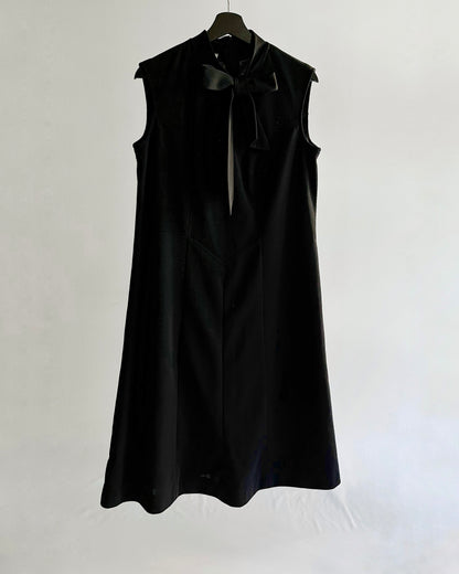 80s Sleeveless A-Line Bow Dress