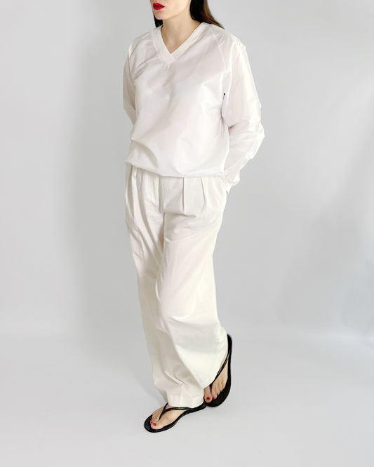 90s White Nylon Sweatshirt