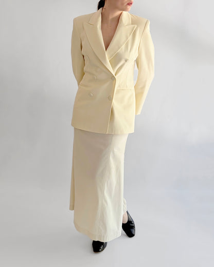 Vintage 1990s Cream Double Breasted Blazer - Made in Italy
