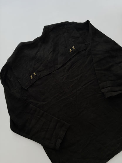 Vintage French Linen Sailor Collar Jacket