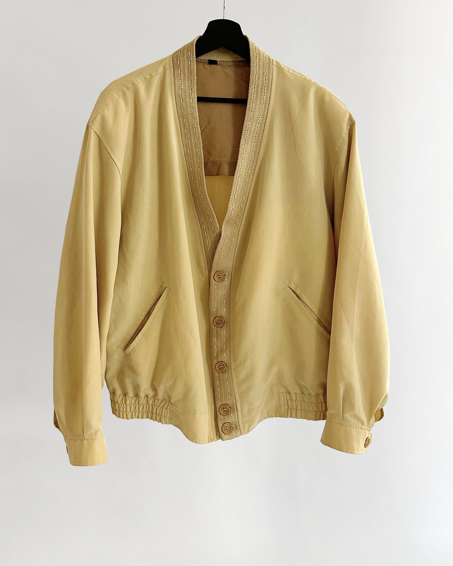 80s Beige Bomber Jacket