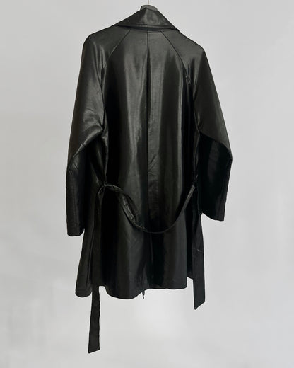 80s Italian Black Double-Breasted Trench Coat – By Paola Antonini