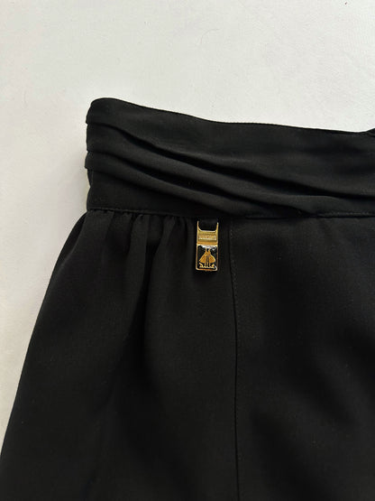 80s Burberry Black Pencil Skirt