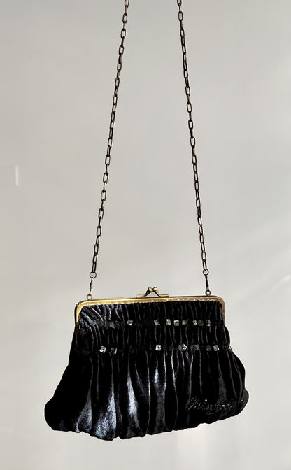 Vintage Y2K MISS SIXTY Black Velvet Evening Bag