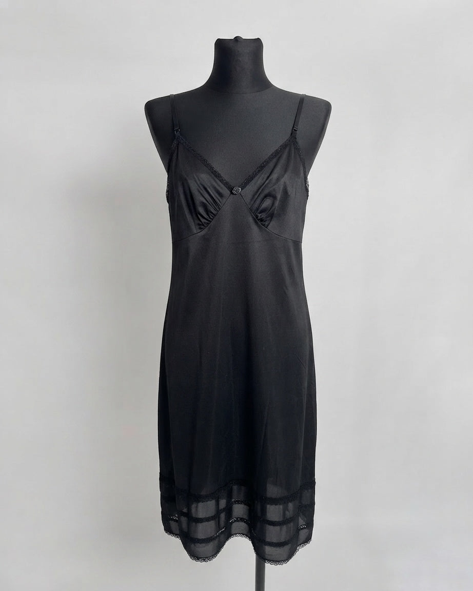 80s Black Sheer Nylon Slip Dress – Alba Vintage Studio