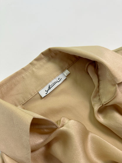 90s Gold Silk Sleeveless Blouse