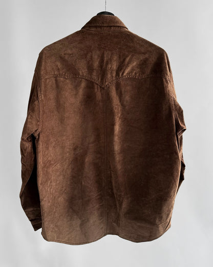 70s Brown Suede Western Shirt Jacket