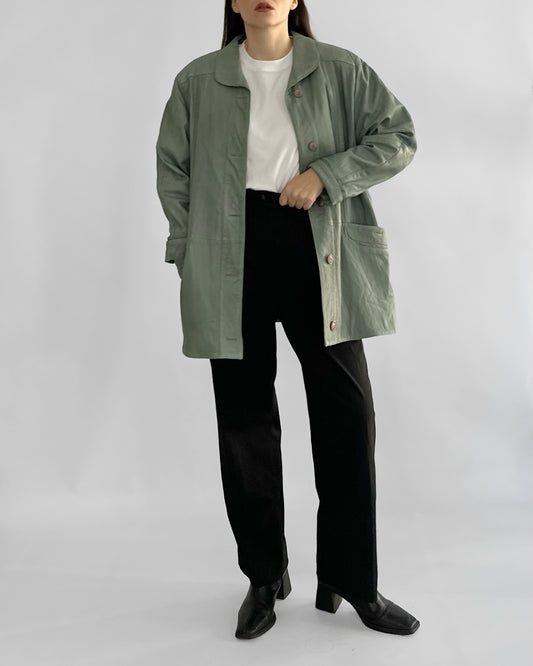 80s Green Leather Jacket