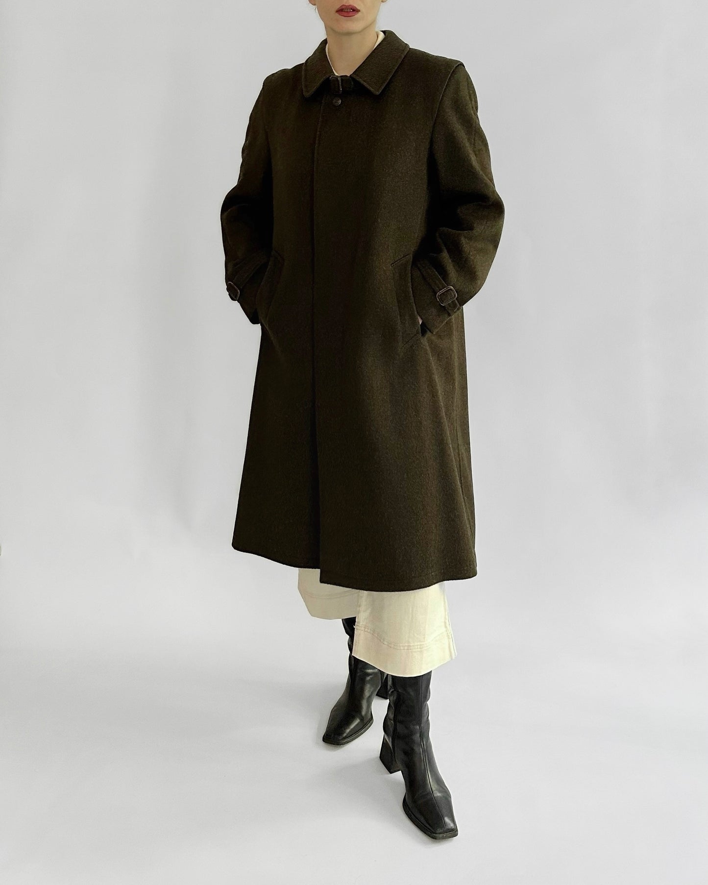80s Steinbock Green Loden Wool Coat