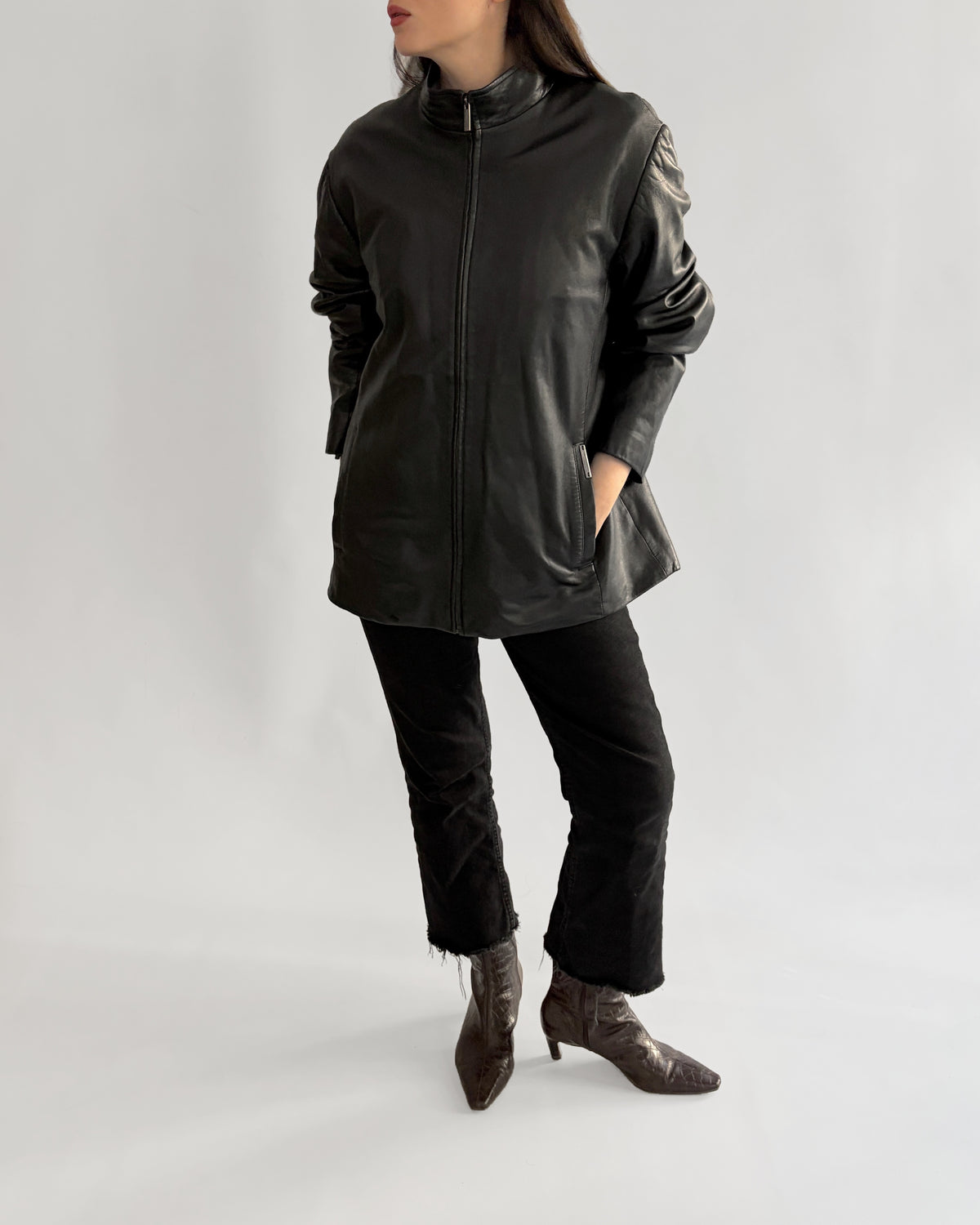 Vintage Pierre Cardin Black Leather Jacket