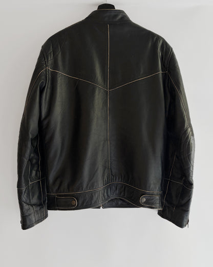 Vintage Aberdeen Leather Black Cowhide Motorcycle Jacket