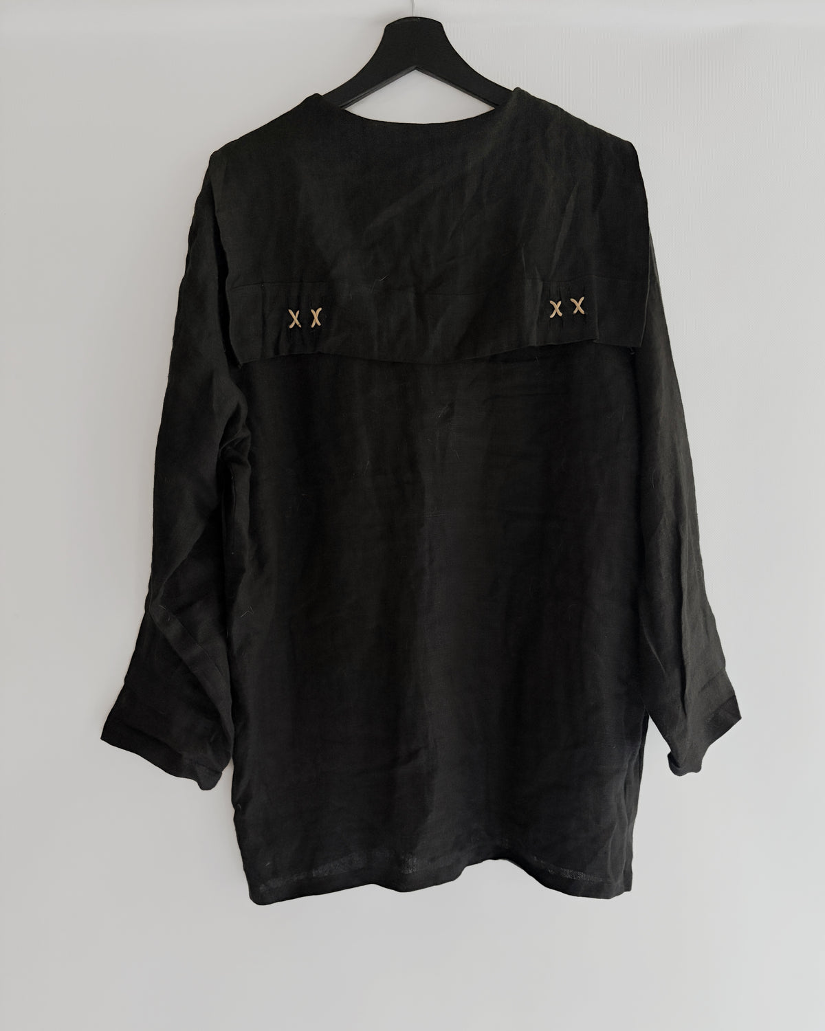 Vintage French Linen Sailor Collar Jacket