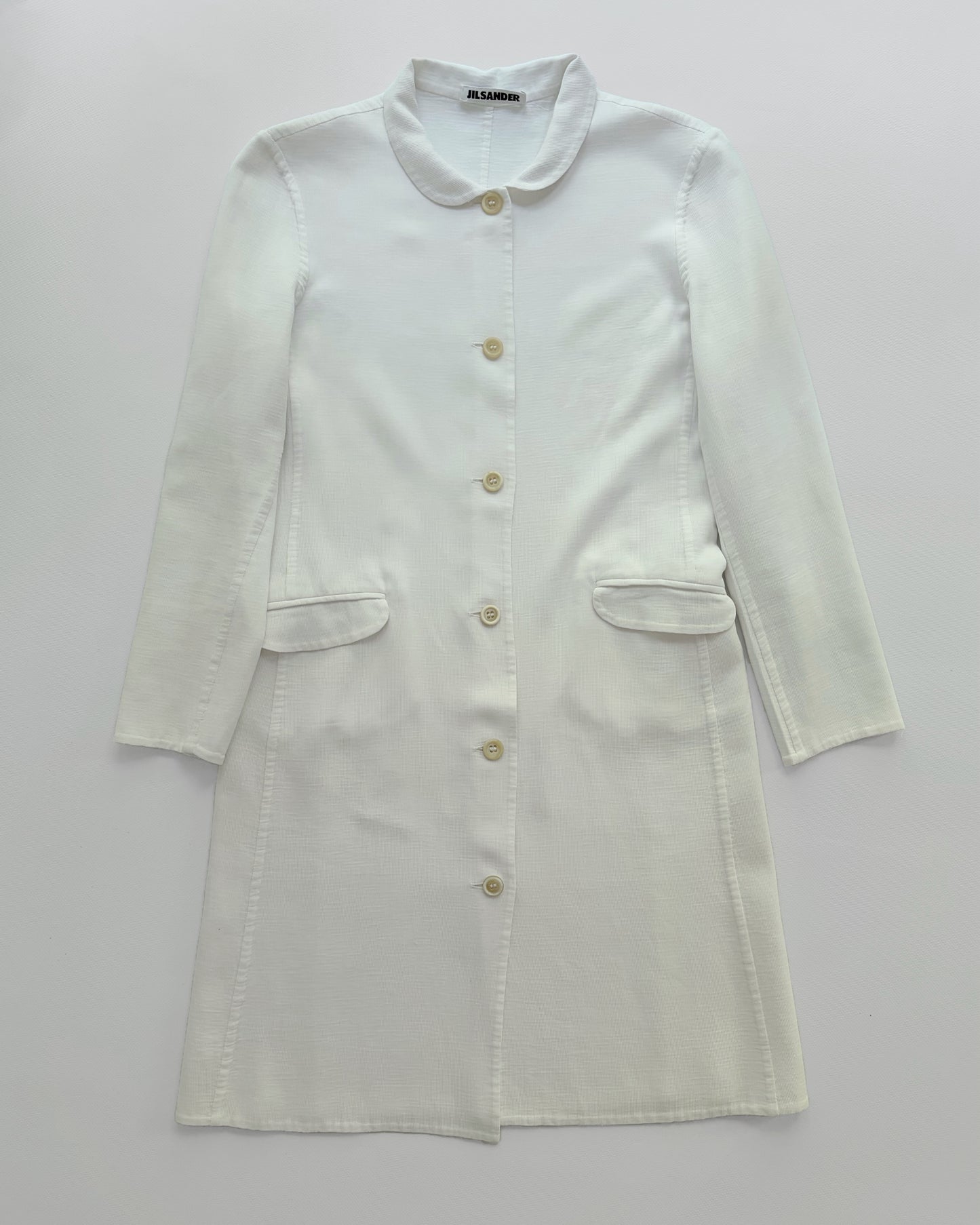 Jil Sander 2000s White Cotton Coat Dress