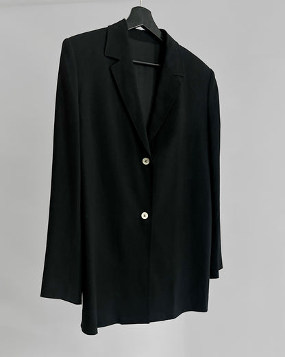 2000s Burberry Black Wool Blend Blazer