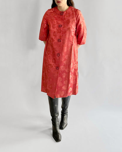 1960s Royal Lynne Silk Brocade Dress Coat