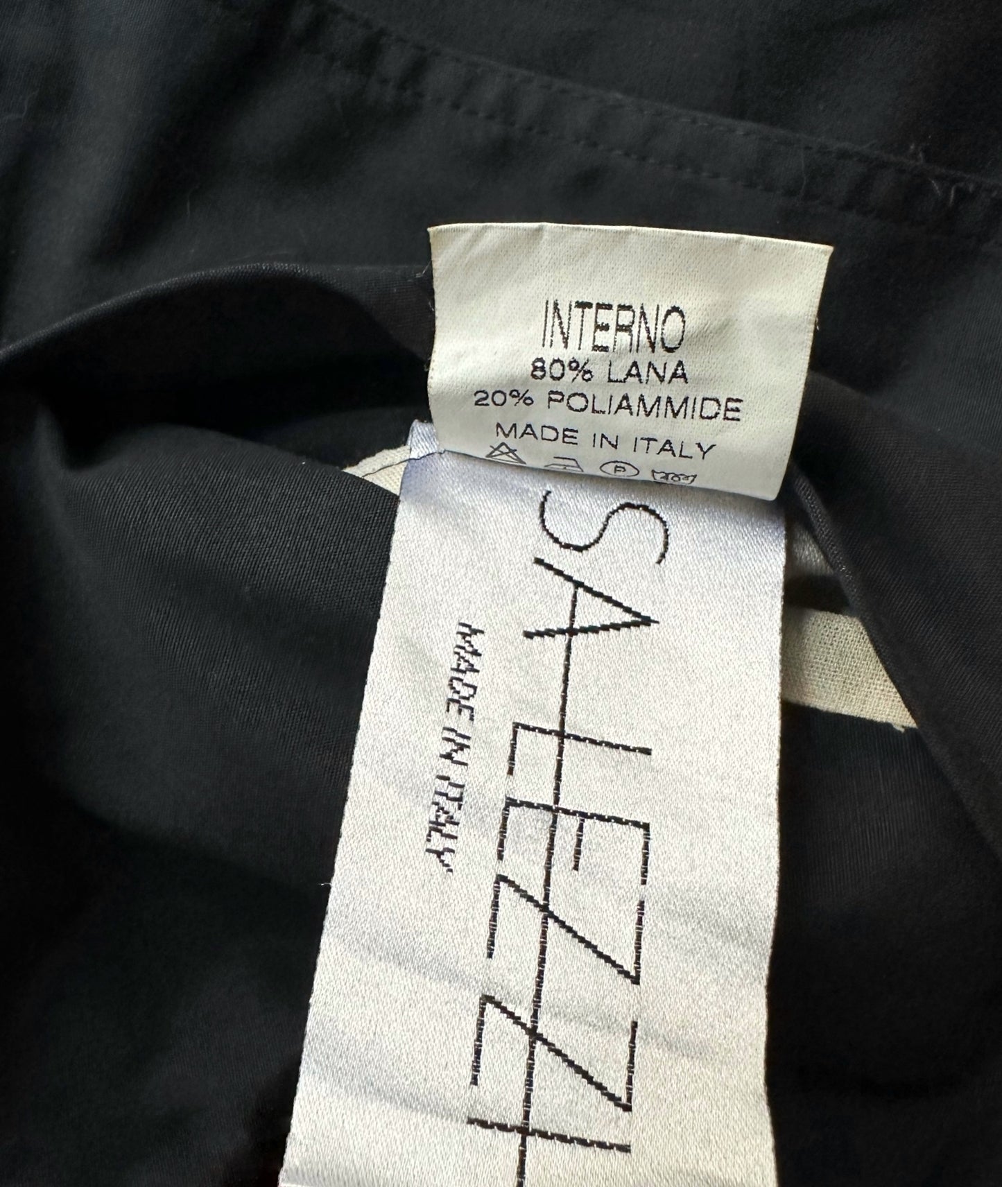 90s Italian Black Trench Coat
