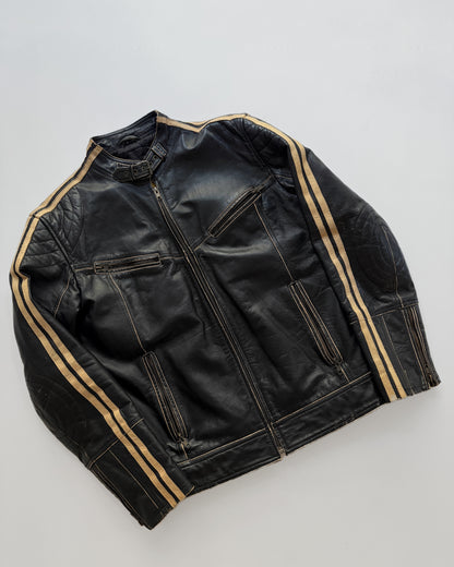 Vintage Aberdeen Leather Black Cowhide Motorcycle Jacket