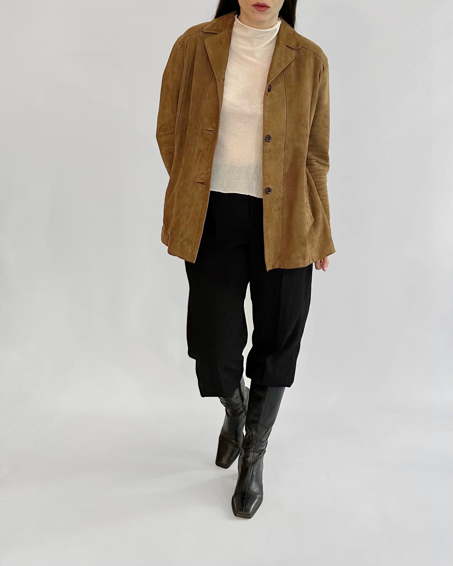 90s Brown Suede Jacket – Made in Portugal