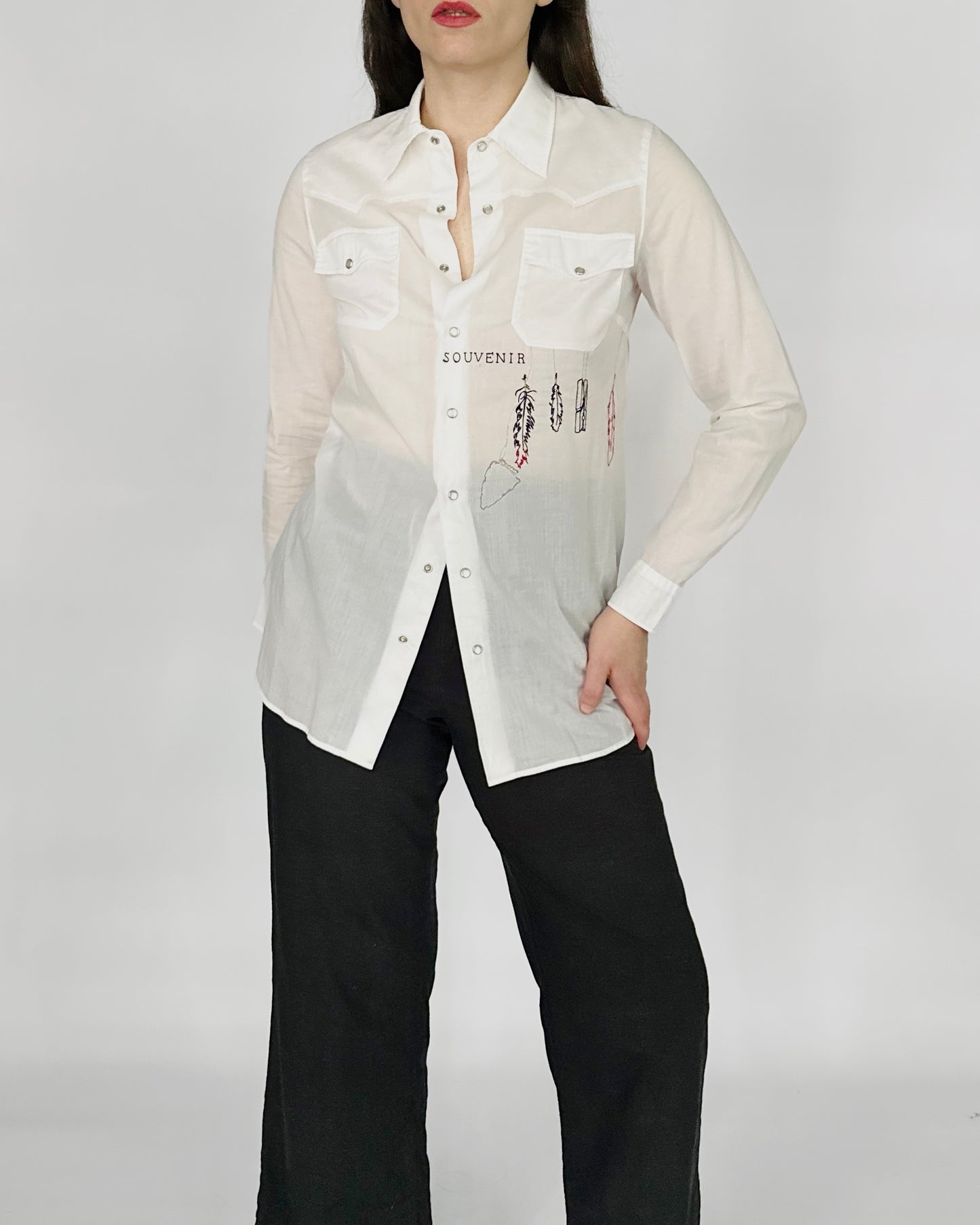 Agnes B. White Embroidered Shirt - Artist Collection