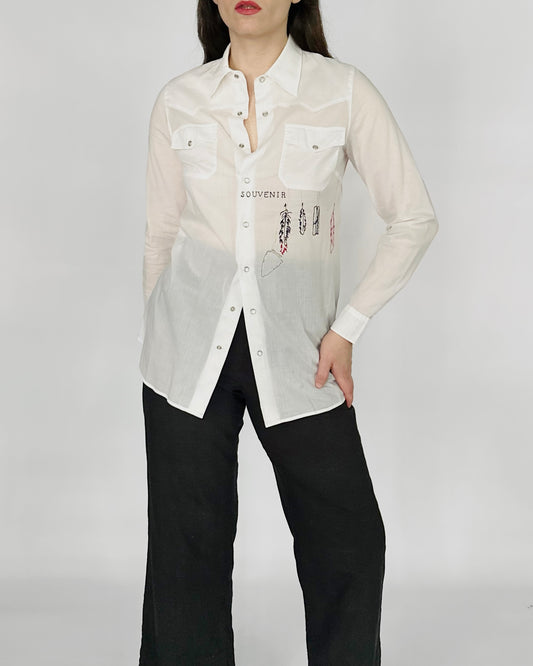 Agnes B. White Embroidered Shirt - Artist Collection