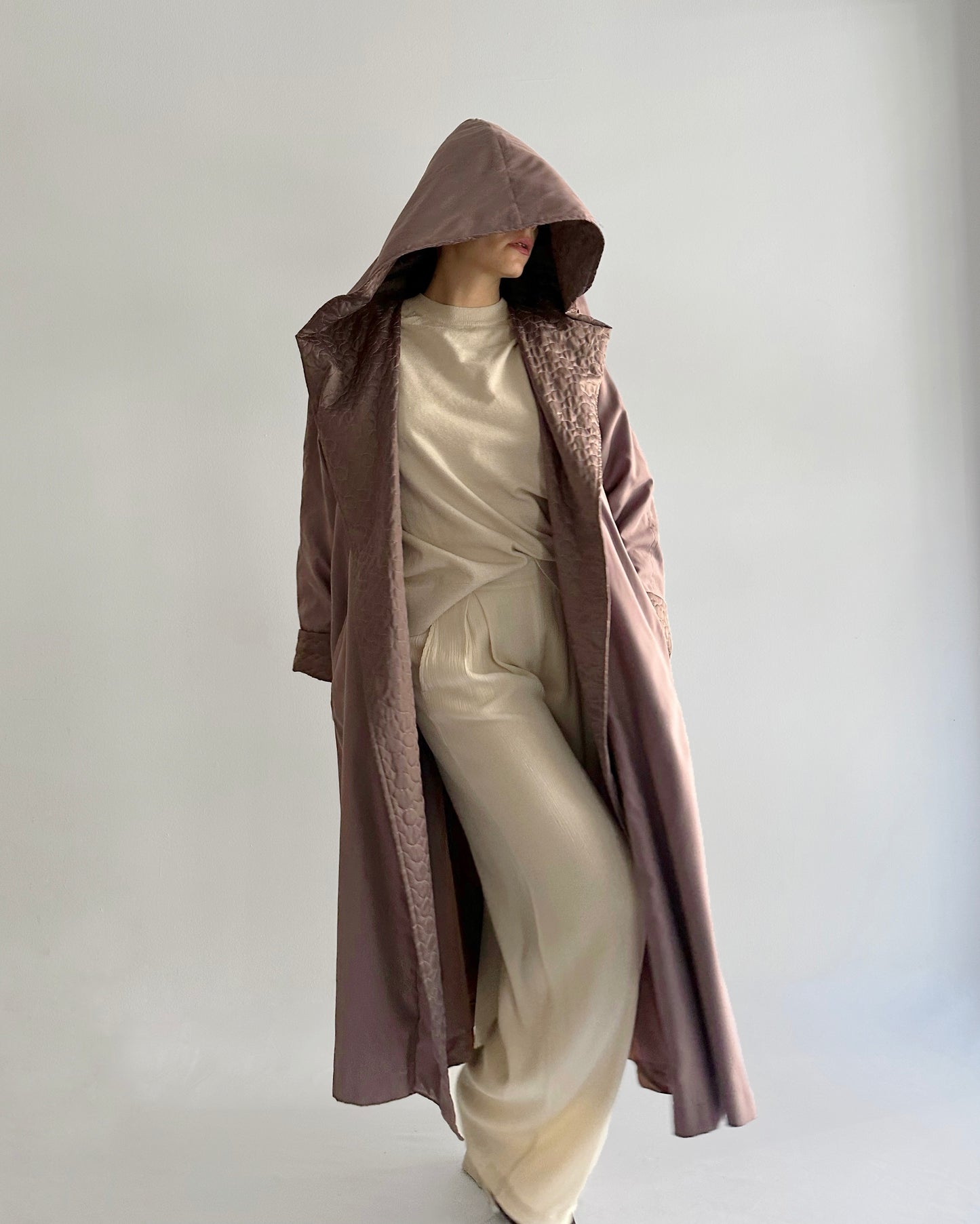 90s Mauve Hooded Coat