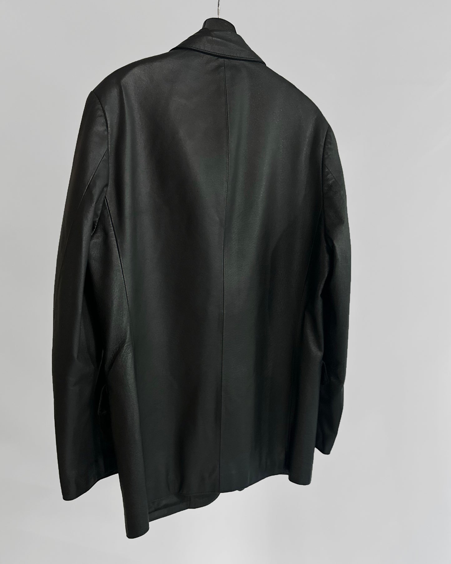 90s Black Leather Blazer