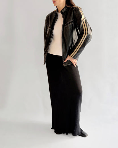 Vintage Aberdeen Leather Black Cowhide Motorcycle Jacket