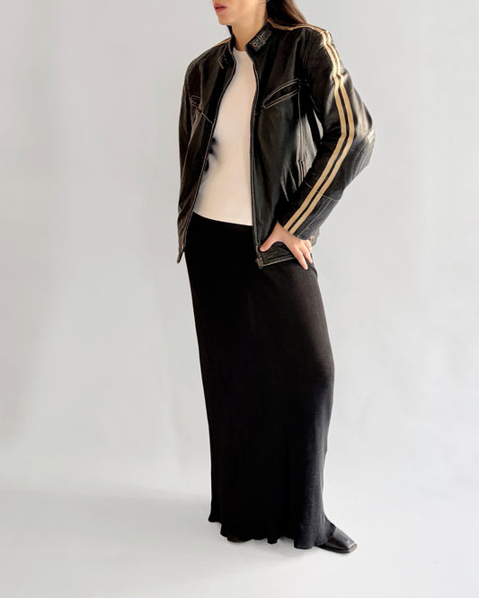 Vintage Aberdeen Leather Black Cowhide Motorcycle Jacket