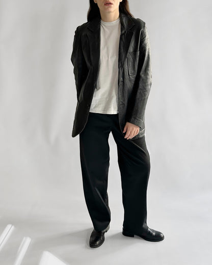 90s Black Soft Leather Blazer