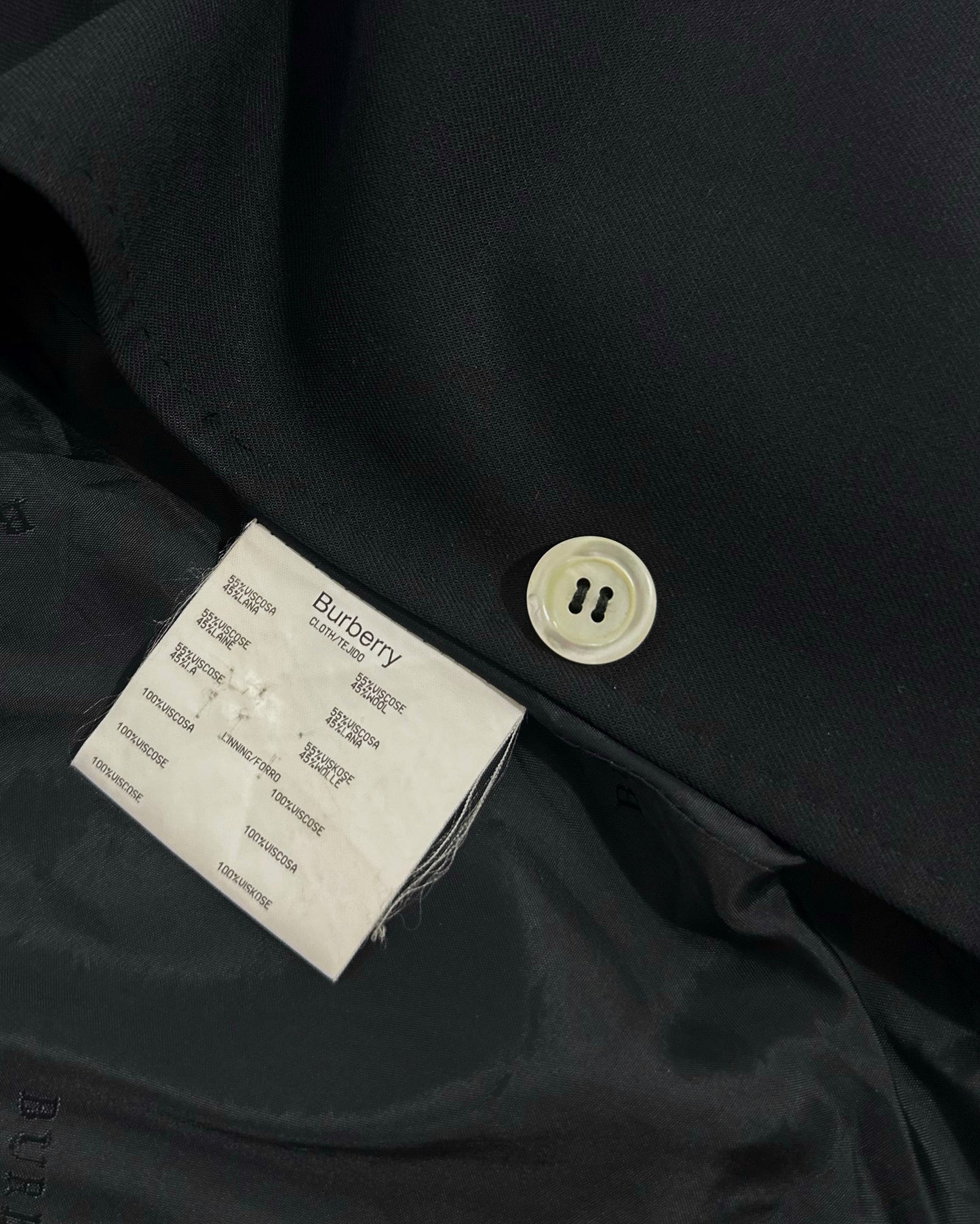 2000s Burberry Black Wool Blend Blazer