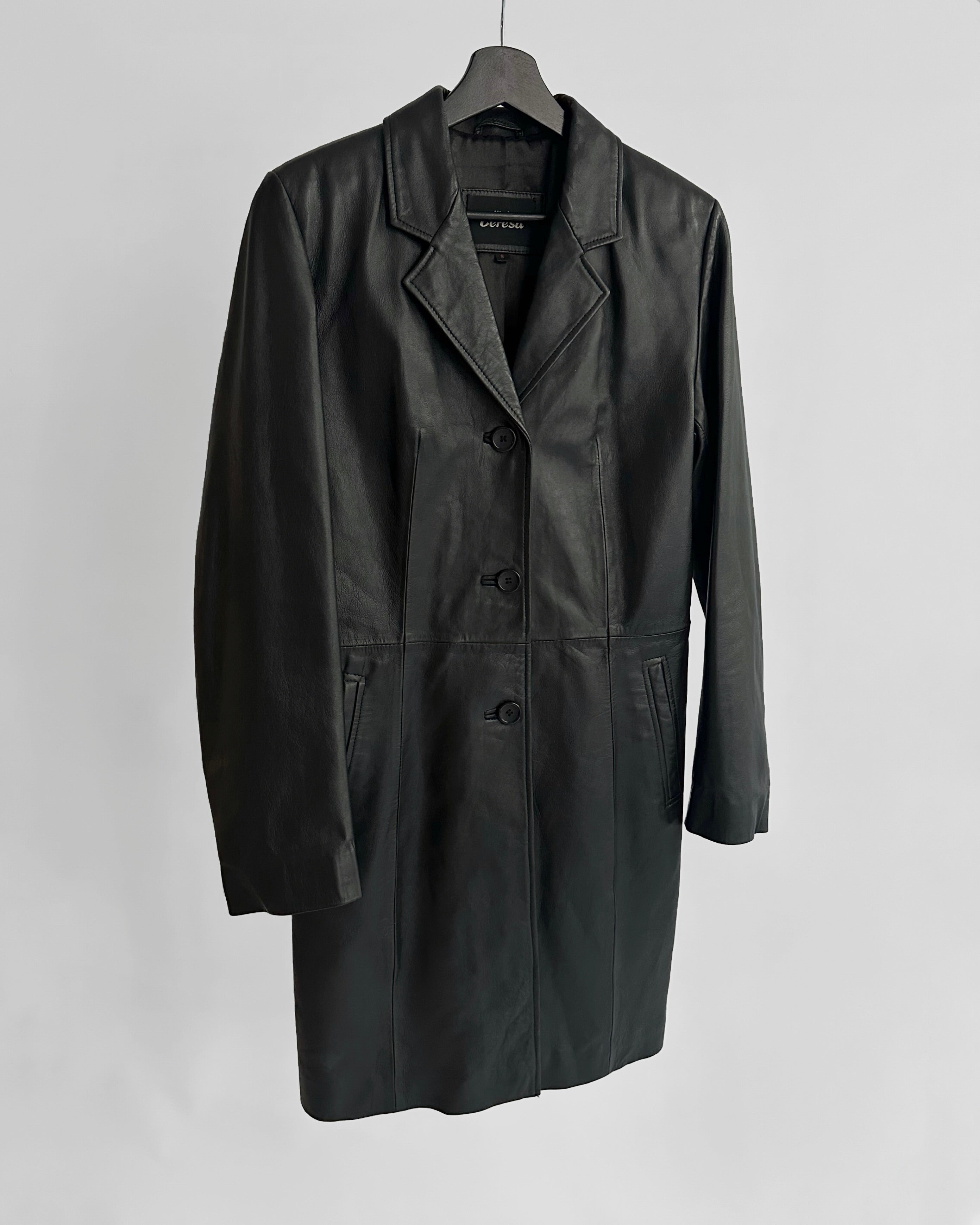 2000s Black Sheepskin Nappa Leather Coat – Alba Vintage Studio