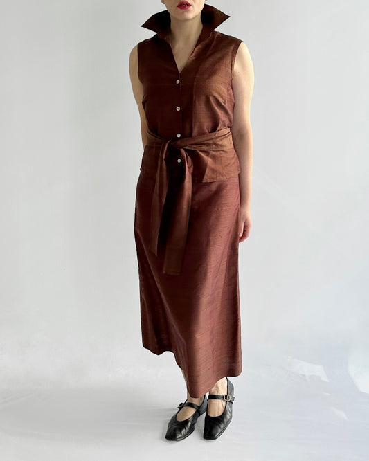 90s Romeo Gigli Silk Shantung Set
