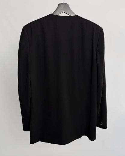 Vintage 1990s Burberry Black Minimal Blazer