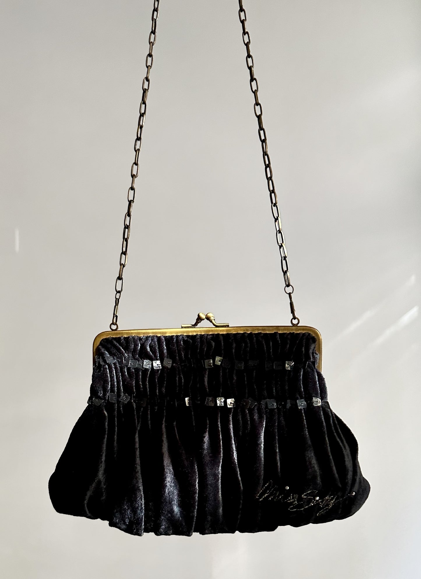 Vintage Y2K MISS SIXTY Black Velvet Evening Bag