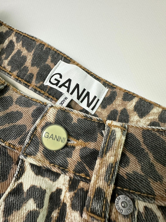 Ganni Leopard Betzy Cropped Jeans