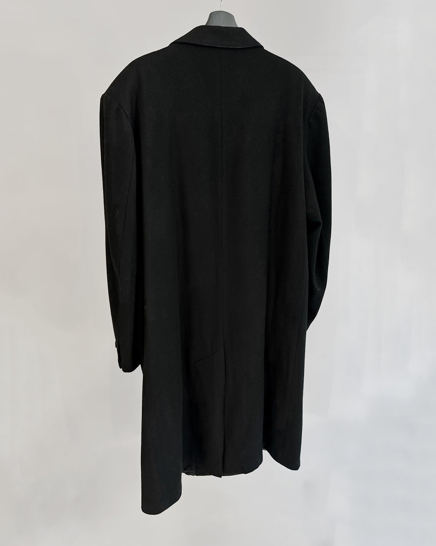 80s Black Wool Coat