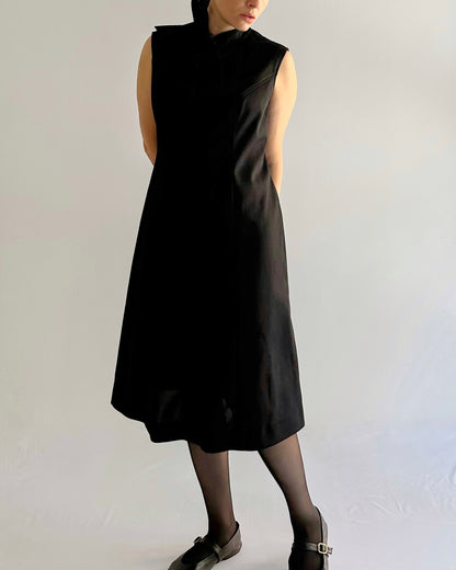 80s Sleeveless A-Line Bow Dress