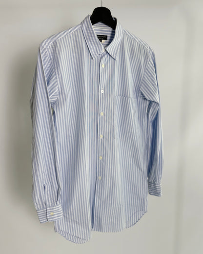 Comme des Garçons Blue Striped Maxi Shirt - Hommes Plus Fall 2013