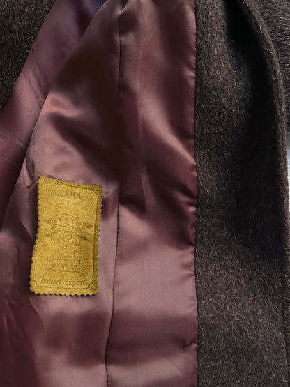 80s Burgundy Llama Mohair Wool Coat